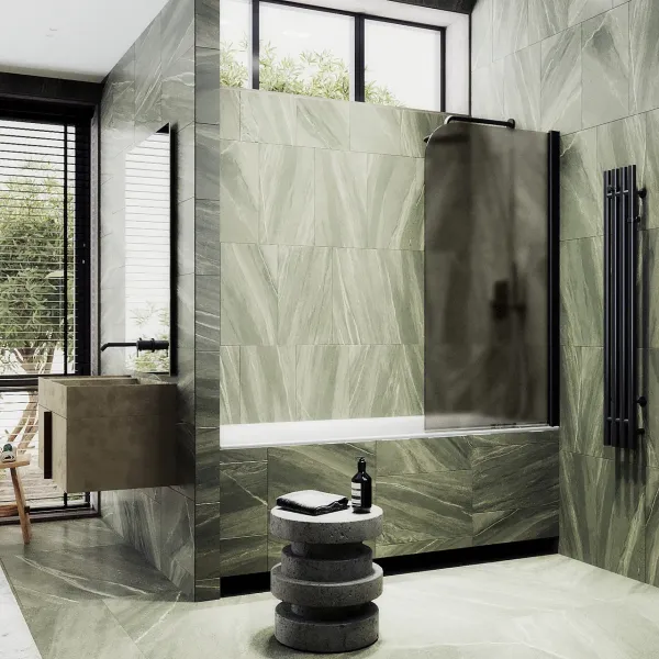 Шторка на ванну MaybahGlass MGV-602-6 40см чёрный