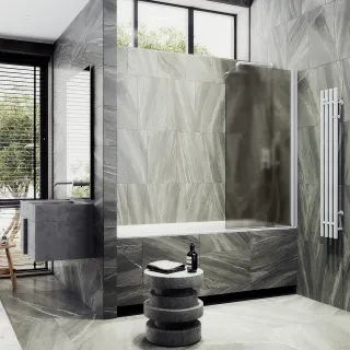 Шторка на ванну MaybahGlass MGV-602-1 40см белый