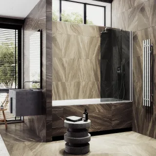 Шторка на ванну MaybahGlass MGV-608-5 50см хром матовый