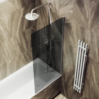 Шторка на ванну MaybahGlass MGV-82-5ш 80см хром матовый