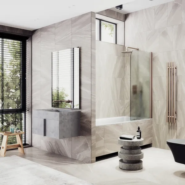 Шторка на ванну MaybahGlass MGV-610-2 50см бронза