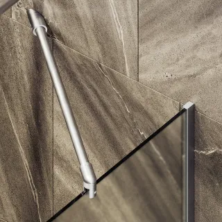 Шторка на ванну MaybahGlass MGV-137-5у 54см хром матовый