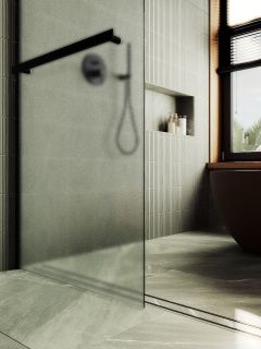 Душевая перегородка MaybahGlass MGD-731-6ш 79см чёрный