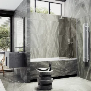 Шторка на ванну MaybahGlass MGV-66-1у 40см белый