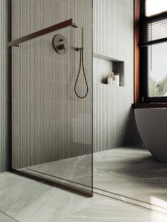 Душевая перегородка MaybahGlass MGD-727-2у 79см бронза