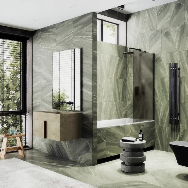 Шторка на ванну MaybahGlass MGV-75-6ш 70см чёрный