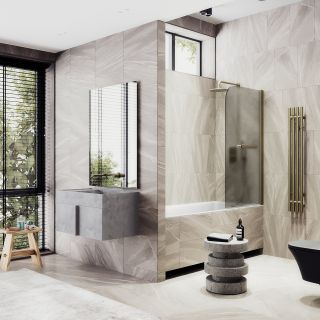 Шторка на ванну MaybahGlass MGV-784-2 70см бронза