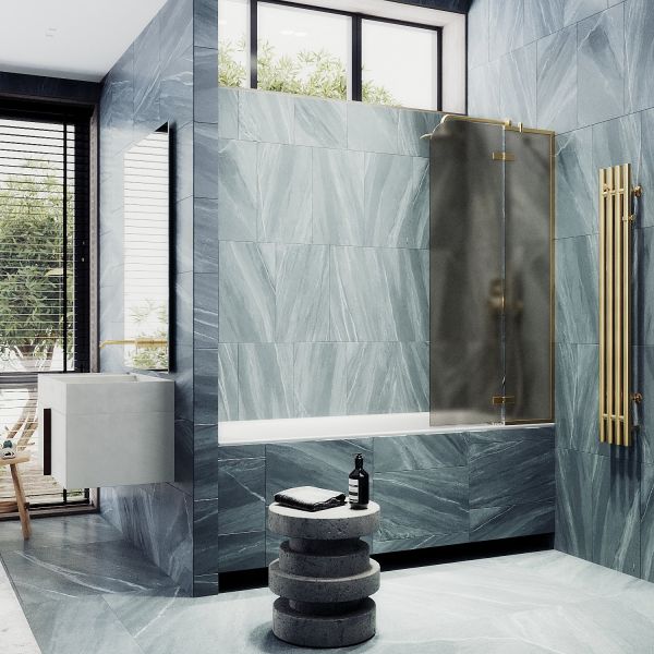 Шторка на ванну MaybahGlass MGV-917-3 99см золото