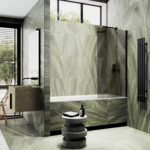 Шторка на ванну MaybahGlass MGV-73-6ш 50см чёрный