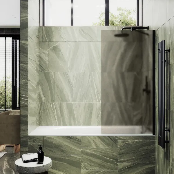 Шторка на ванну MaybahGlass MGV-77-6ш 90см чёрный