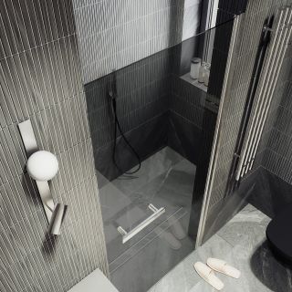 Душевая дверь MaybahGlass MGD-461-5 90см хром матовый/графит