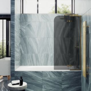 Шторка на ванну MaybahGlass MGV-660-3 69см золото