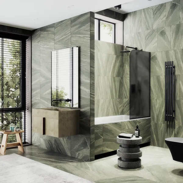 Шторка на ванну MaybahGlass MGV-141-6у 54см чёрный