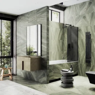 Шторка на ванну MaybahGlass MGV-85-6у 50см чёрный