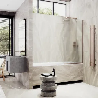 Шторка на ванну MaybahGlass MGV-130-2у 34см бронза