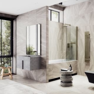 Шторка на ванну MaybahGlass MGV-769-2 40см бронза