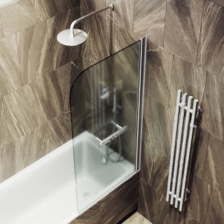 Шторка на ванну MaybahGlass MGV-775-5 50см хром матовый