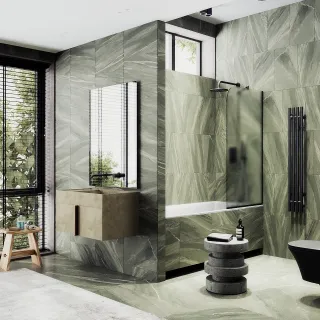 Шторка на ванну MaybahGlass MGV-143-6у 64см чёрный