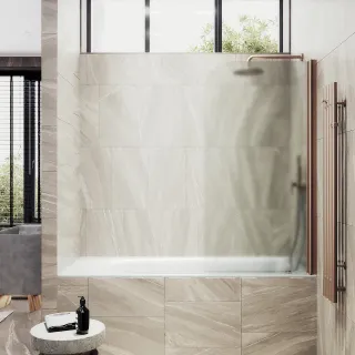 Шторка на ванну MaybahGlass MGV-621-2 80см бронза