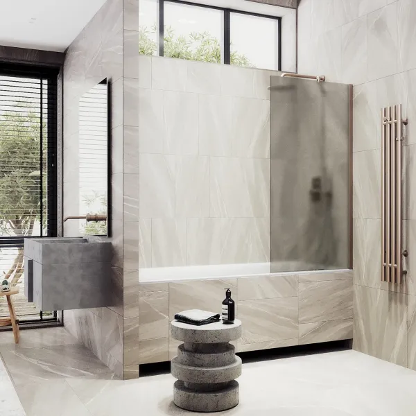 Шторка на ванну MaybahGlass MGV-73-2ш 50см бронза