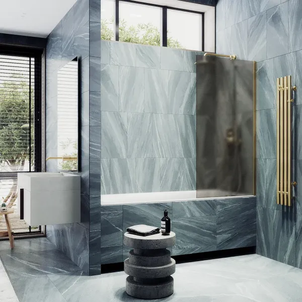 Шторка на ванну MaybahGlass MGV-75-3ш 70см золото