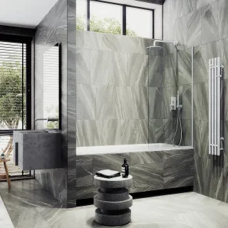 Шторка на ванну MaybahGlass MGV-64-1у 80см белый