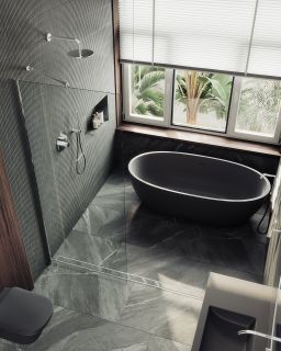 Душевая перегородка MaybahGlass MGD-695-5ш 79см хром матовый