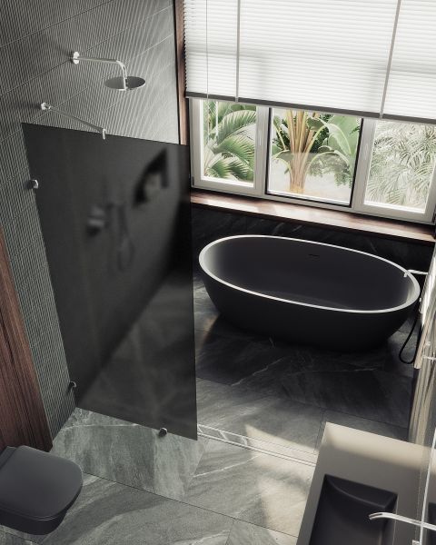 Душевая перегородка MaybahGlass MGD-271-4 79см хром глянцевый