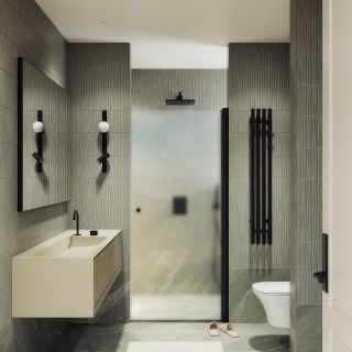 Душевая дверь MaybahGlass MGD-808-6 80см чёрный