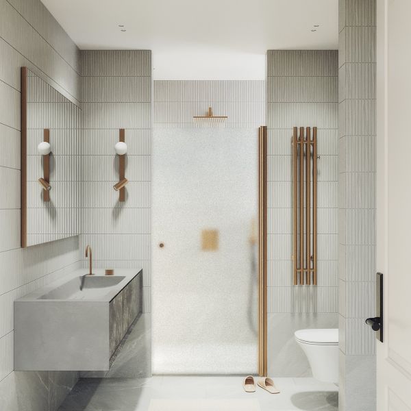 Душевая дверь MaybahGlass MGD-808-2 80см бронза