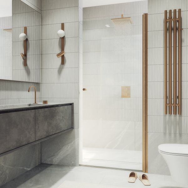 Душевая дверь MaybahGlass MGD-803-2 80см бронза