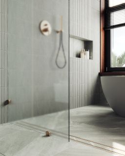 Душевая перегородка MaybahGlass MGD-268-2 79см бронза