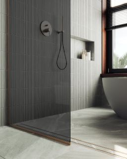 Душевая перегородка MaybahGlass  MGD-698-2у 79см бронза