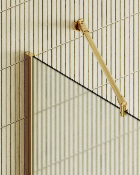 Душевая перегородка MaybahGlass MGD-700-3ш 79см золото