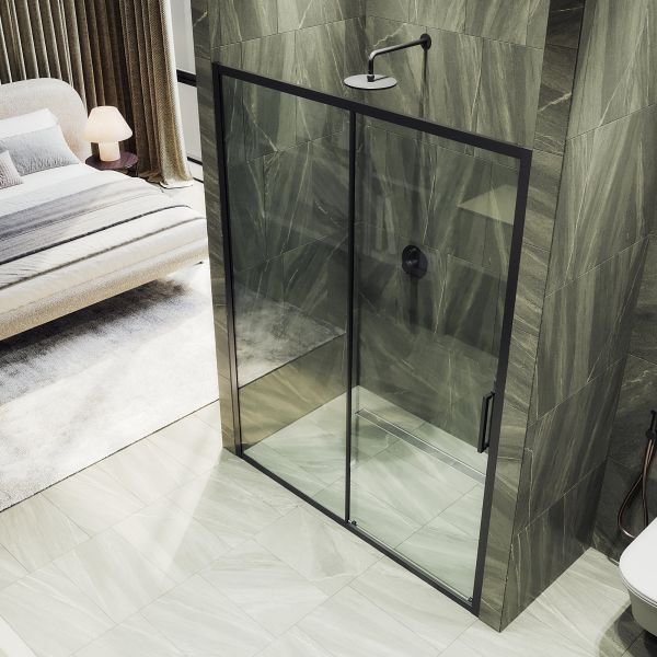 Душевая дверь MaybahGlass MGD-1276-6 120см чёрный/прозрачный