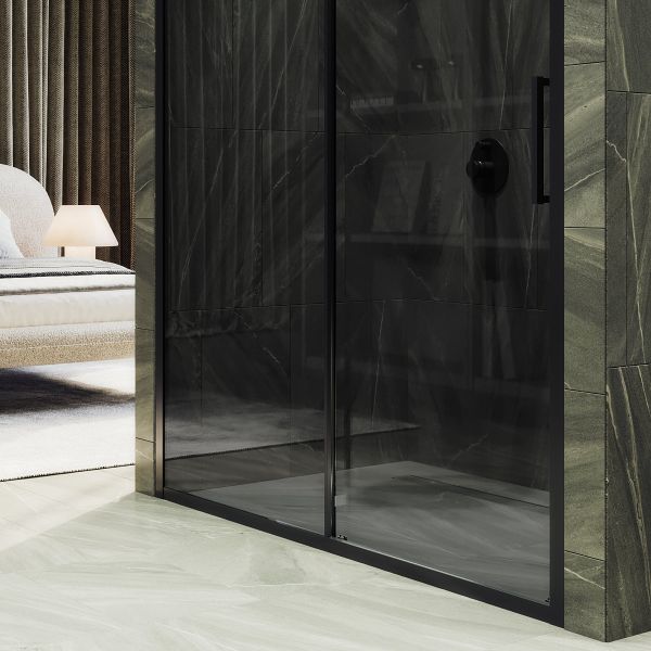 Душевая дверь MaybahGlass MGD-1284-6 120см чёрный/графит