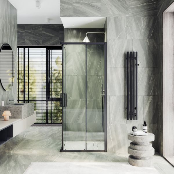 Душевой уголок MaybahGlass MGY-1323-6 90x90см чёрный/прозрачный