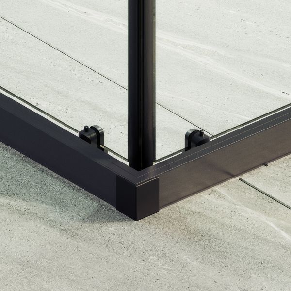 Душевой уголок MaybahGlass MGY-1324-6 100x100см чёрный/прозрачный