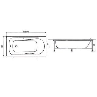 Акриловая ванна Aquanika Optima A1017075006 170x75 см белый