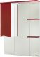 Зеркало-шкаф с подсветкой Bellezza Эйфория 80см левый красный 00000005413