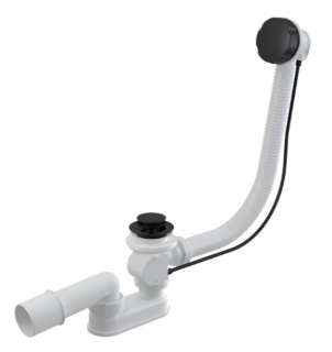 Сифон для ванны AlcaPlast черный матовый 80 см A55BLACK-80