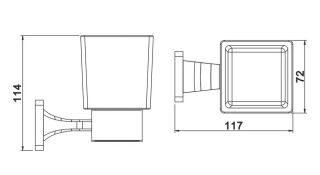 Стакан для ванной комнаты Rose RG1512H чёрный