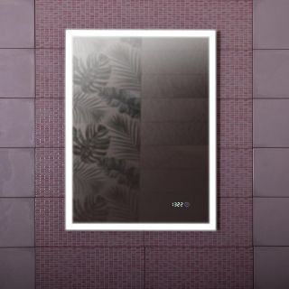 Зеркало с подсветкой Бриклаер Лофт 4627125415722 с часами 60 см сенсор бесконтактный