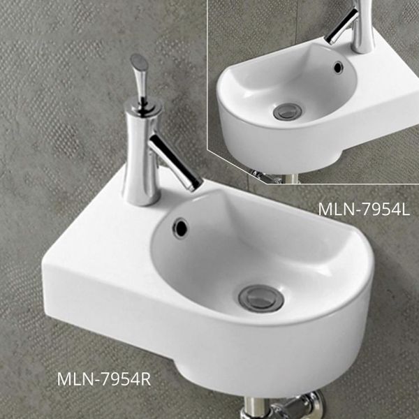 Подвесная раковина Melana 7954R-805 42см правая белый