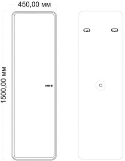 Зеркало с подсветкой и часами Art&Max Terni 45x150см AM-Ter-450-1500-DS-F-T
