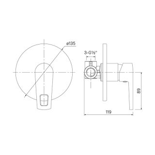 Встраиваемый смеситель для душа IDDIS Runo хром глянцевый RUNSB00i66