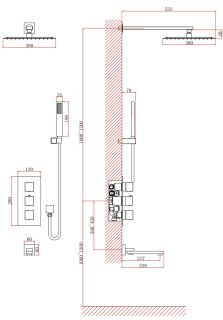 Душевая система DQ Bayern.Liszt DA2515608A04 с термостатом белый матовый