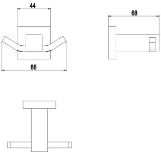 Крючок двойной Timo Selene золото матовое 17012/17