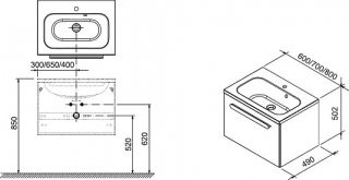 Ravak Тумба под умывальник SD 700 Chrome белая/белая