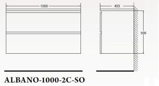 Тумба под раковину BelBagno подвесная 100x50см Rovere Rustico ALBANO-1000-2C-SO-RR